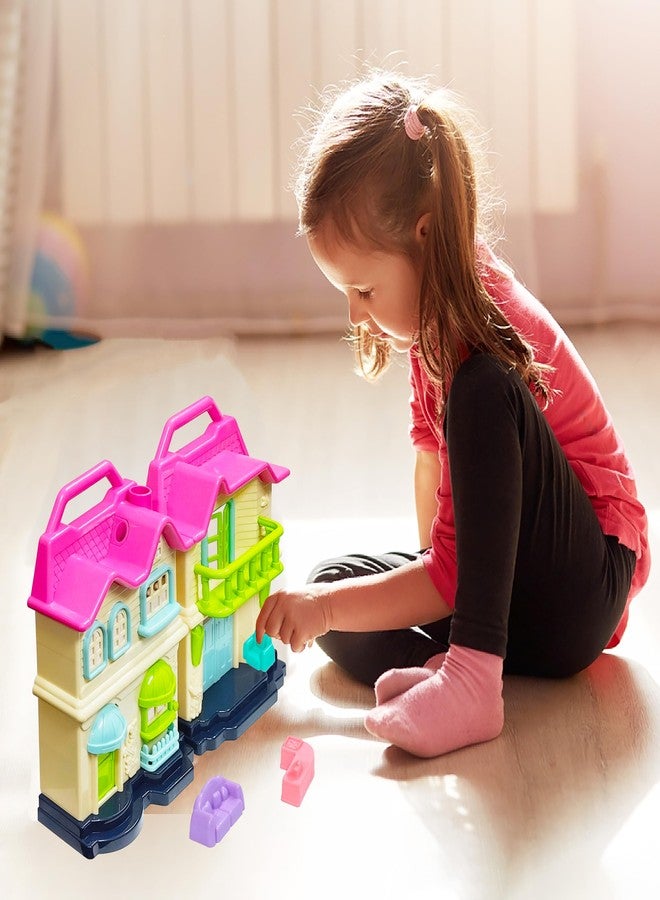 VGRASSP Doll Family House Set Toy for Kids - Pretend Play Toy with Door Bell and Openable Doors - Role Play Doll House for Girls with 6 Accessories - Color As Per Stock - Image 2